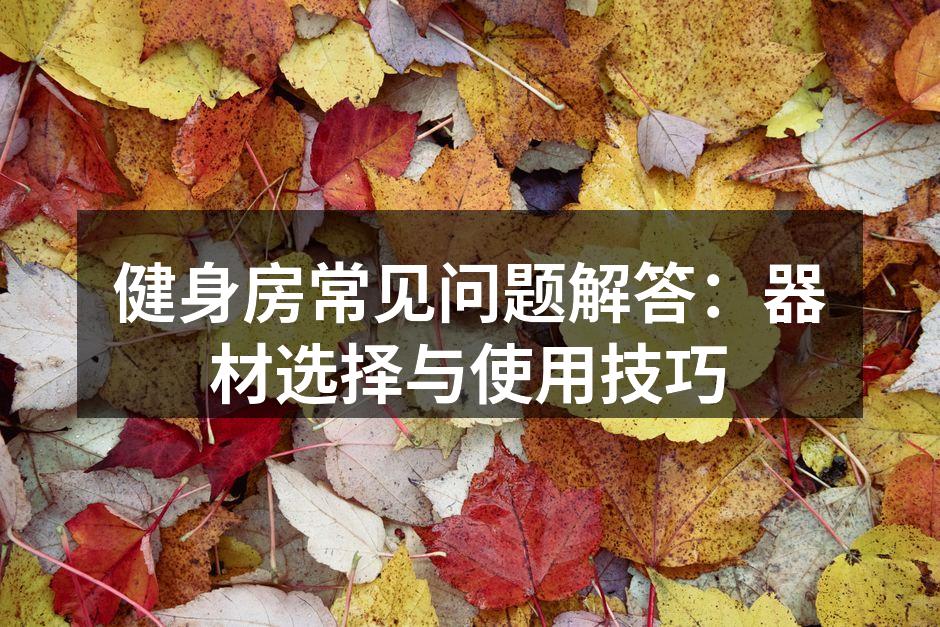 健身房常见问题解答：器材选择与使用技巧